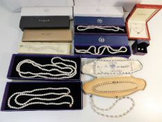 A quantity of costume jewellery items including mo