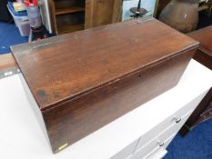 A 19thC. mahogany box 21.5in x 9.5in x 8.25in