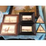 Two triangular framed watercolours signed Price tw