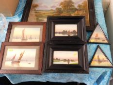 Two triangular framed watercolours signed Price tw