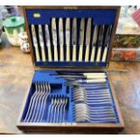 A cased cutlery set