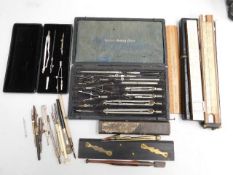 A quantity of drawing instruments