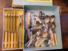 A quantity of various plated & other flatware