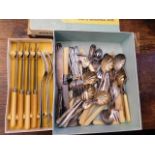 A quantity of various plated & other flatware