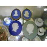 Four antique Wedgwood style porcelain jasperware p