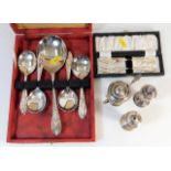 An art deco silver plate dessert set twinned with