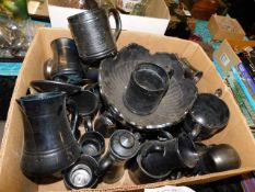 A boxed quantity of mostly Tintagel pottery items
