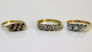 Three 9ct gold rings 5.2g