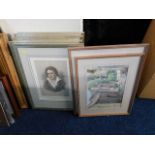 A quantity of poet related prints twinned with two