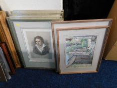 A quantity of poet related prints twinned with two