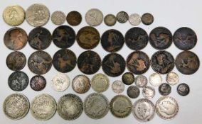 A quantity of mixed coinage including silver a/f