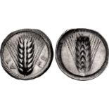 LUCANIA, Metapontion. Circa 540-510 BC. AR Nomos (29mm, 7.74 g, 12h). Ear of barley with seven