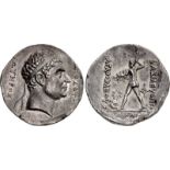 BAKTRIA, Greco-Baktrian Kingdom. Agathokles Dikaios. Circa 185-175 BC. AR Tetradrachm (32mm, 16.69