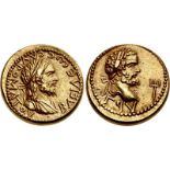 KINGS of BOSPORUS. Sauromates II, with Septimius Severus. Circa AD 174/5-210/1. AV Stater (19mm, 7.