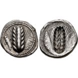 LUCANIA, Metapontion. Circa 470-440 BC. AR Nomos (21mm, 8.22 g, 12h). Ear of barley with six grains;