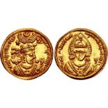 SASANIAN KINGS. Husrav (Khosrau) II. AD 591-628. AV Light Dinar (23mm, 4.50 g, 3h). Uncertain