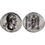 BAKTRIA, Greco-Baktrian Kingdom. Agathokles Dikaios. Circa 185-175 BC. AR Tetradrachm (32mm, 16.71