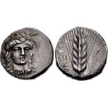 LUCANIA, Metapontion. Circa 400-340 BC. AR Nomos (20.5mm, 7.73 g, 4h). Head of Demeter facing