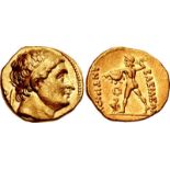 BAKTRIA, Greco-Baktrian Kingdom. Diodotos I Soter. Circa 255-235 BC. AV Stater (19mm, 8.33 g, 6h).