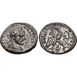 CYRRHESTICA, Beroea. Macrinus. AD 217-218. AR Tetradrachm (27mm, 14.05 g, 12h). AVT K MA O? C-?