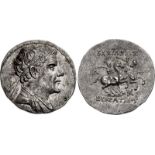 BAKTRIA, Greco-Baktrian Kingdom. Eukratides I Megas. Circa 170-145 BC. AR Tetradrachm (32mm, 16.96