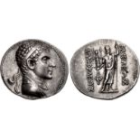 BAKTRIA, Greco-Baktrian Kingdom. Agathokles Dikaios. Circa 185-175 BC. AR Tetradrachm (32mm, 16.89