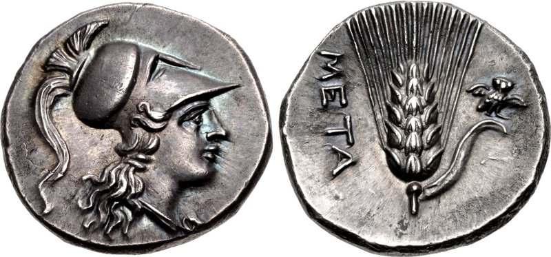 LUCANIA, Metapontion. Punic occupation. Circa 215-207 BC. AR Half Shekel – Drachm (18mm, 3.63 g,