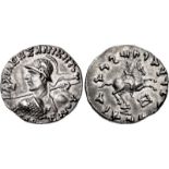 BAKTRIA, Indo-Greek Kingdom. Philoxenos Aniketos. Circa 125-110 BC. AR Tetradrachm (27mm, 9.79 g,