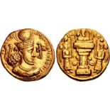 SASANIAN KINGS. Š?buhr (Shahpur) III. AD 383-388. AV Dinar (19mm, 7.32 g, 3h). Sind mint. Bust