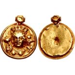 INDIA, Kushan Empire. Circa 2nd to 3rd centuries AD. AV Repoussé Medallion (27mm, 4.30 g).