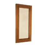 Light oak-framed wall mirror with bevelled rectangular plate, 52cm x 26cm Condition: