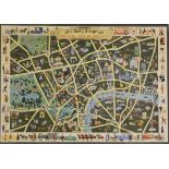 Vintage Daily Telegraph 'Picture Map of London', copyright Geographia Ltd 167 Fleet Street London