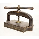 Victorian black-painted cast iron book or letter press Condition: