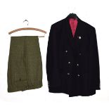 Assorted gentlemen's clothing to include; Aquascutum charcoal grey pinstripe suit, Harvie & Hudson