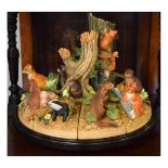 Danbury Mint 'Woodland Life' porcelain ornament of twelve sections comprising: three central tree