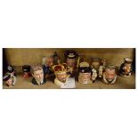 Collection of Royal Doulton small and mini character jugs including; King Edward VII D.6923, No.