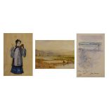 Group of assorted watercolours and prints to include; J.M. Ince 'Newhaven, 1851', a group of five