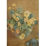 William John Wainwright, RWS - Watercolour - Still-life with vase of flowers, signed lower left,