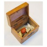 Mother-of-pearl gaming tokens, bone dice, etc Condition: