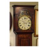 19th Century string inlaid mahogany Scottish longcase clock by George Brown of Airdrie, the square