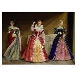 Three Royal Doulton limited edition figures from the Queens Of The Realm Collection - Queen Anne