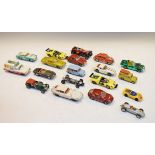 Collection of various die-cast model cars and other vehicles Condition: