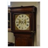 Early 19th Century oak-cased eight day painted dial longcase clock with square Roman dial