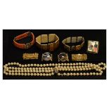 String of cultured pearls, Indian bracelets and a small quantity of other jewellery Condition: