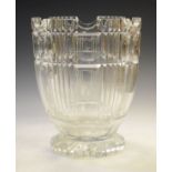 Large good quality cut glass vase standing on a circular foot Condition: