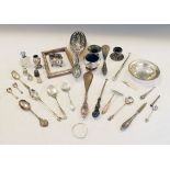 Assorted silver, white metal and other items to include; silver-backed dressing brushes, 830
