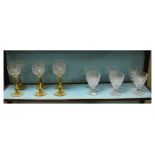 Set of six good quality Stuart crystal rummers, each standing on a circular star-cut base,