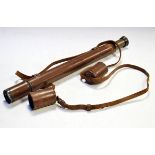 Early 20th Century J.H. Steward 'The Rifleman' single-draw telescope with brown hide-wrapped