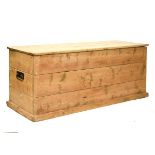 Stripped pine trunk of plank design with carry handles Condition:
