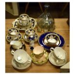 Assorted ceramics and glass to include; a Scandinavian carafe and three tumblers each with moulded